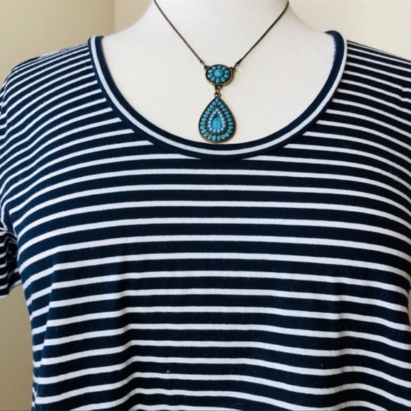 J.Crew Pleated Chiffon-Hem Striped Cute Oversized Shirt - Picture 7 of 11